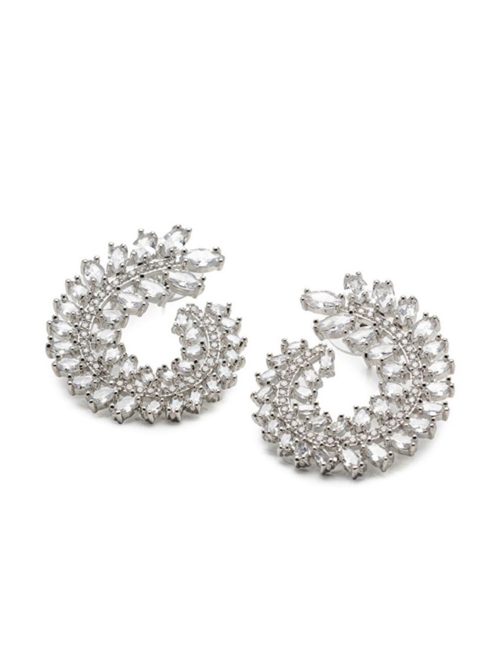 White Gold Plated Swarovski Crystal Earrings | Women’s Bridal Jewelry